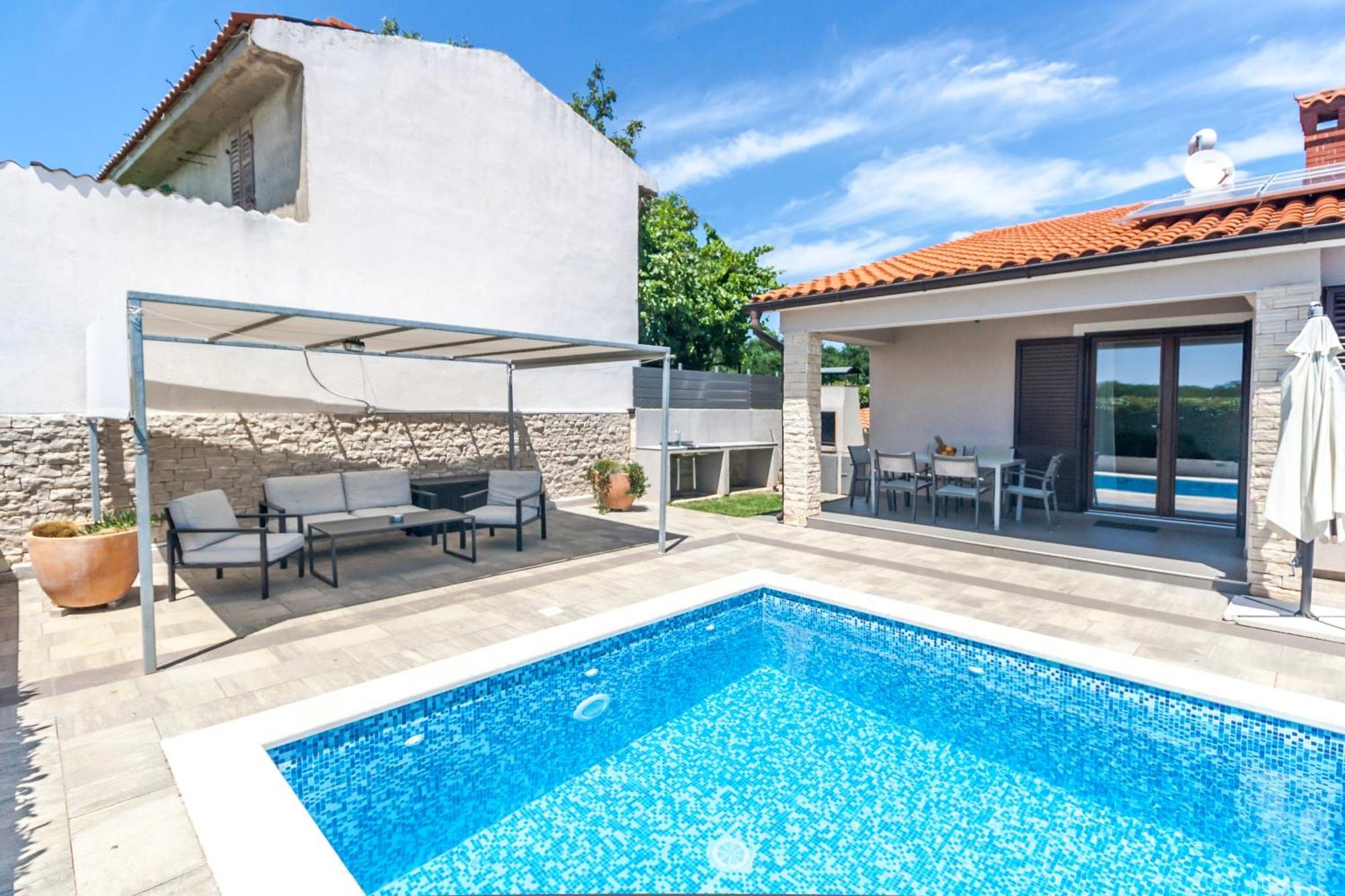 Villa Gortan - Pool House For 7 Guests Near Pula Istria - Ferienhaus Istrien Marčana المظهر الخارجي الصورة